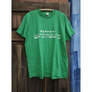 Vintage 1980s Fogarty Van Lines Deadstock Green Screen Stars T-shirt XL